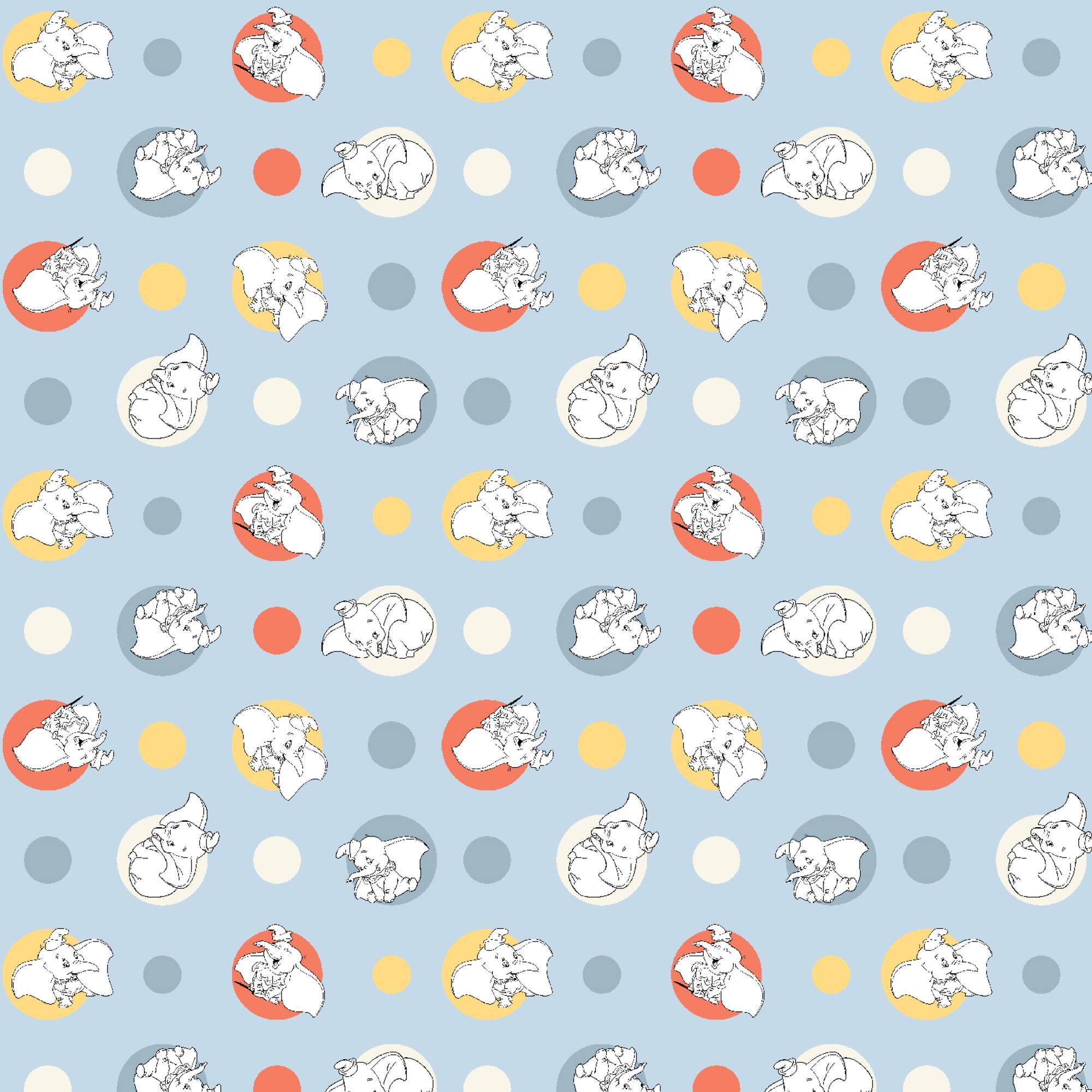 Disney® Classics Dumbo Light Blue Polka Dot Cotton Fabric